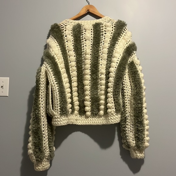 VINTAGE Sage and Cream cropped cardigan - Picture 10 of 13